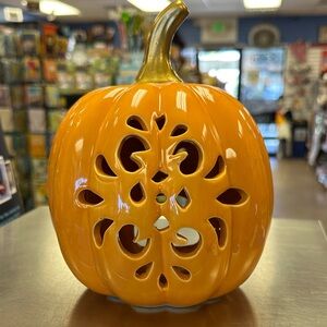 Decorative Orange Ceramic Pumpkin
